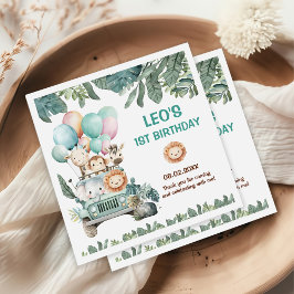 Servilleta De Papel Boys Cute Safari Birthday 