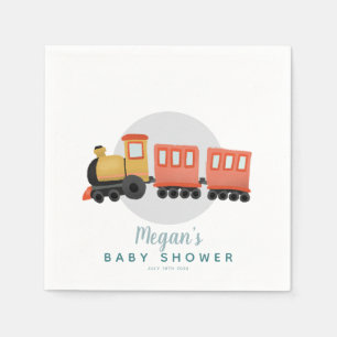 Servilleta De Papel Boys Cute Train Travel Baby Shower