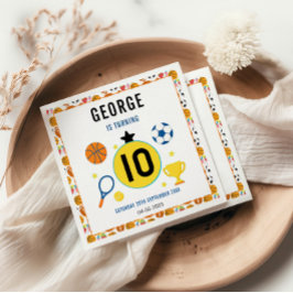 Servilleta De Papel Boys fiesta de cumpleaños moderna para deportes | 