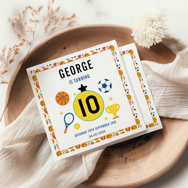 Servilleta De Papel Boys fiesta de cumpleaños moderna para deportes |  (Subido por el creador)