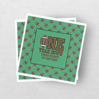 Servilleta De Papel Boys Football First Year Down 1st Birthday Party