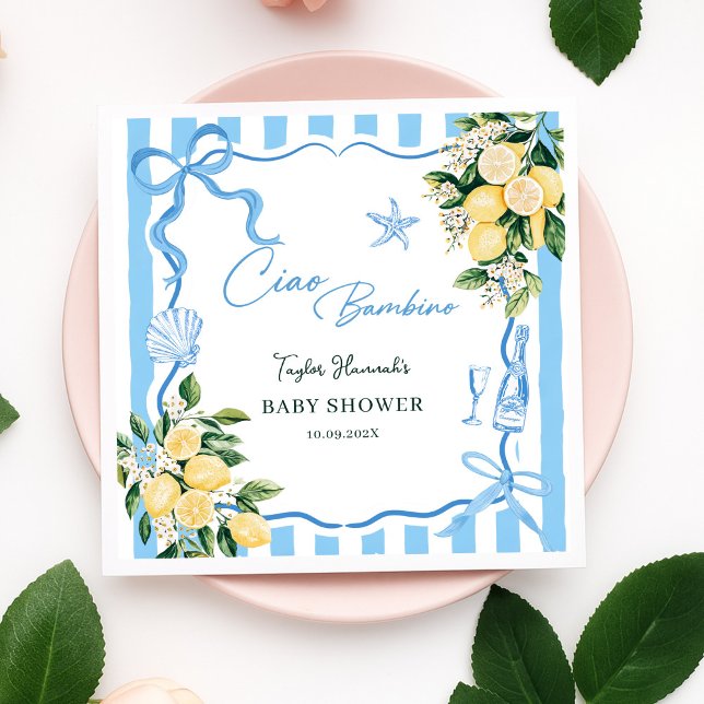 Servilleta De Papel Boys Lemon Ciao Baby Italian Baby Shower (Subido por el creador)