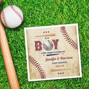 Servilleta De Papel Boys Vintage Baseball Baby Shower