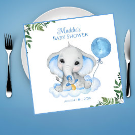 Servilleta De Papel Boys Watercolor Elephant Baby Shower