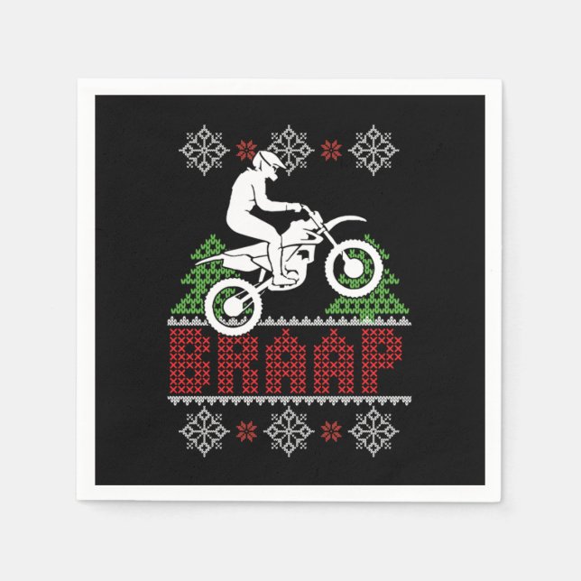 Servilleta De Papel Braap Navidades feos Motocross Motorcycle Xmas Gif (Anverso)