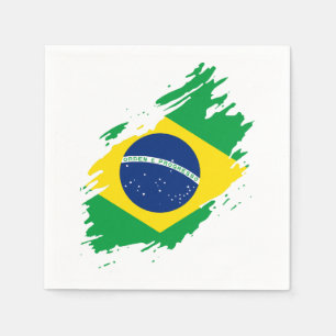 Servilleta De Papel Brasil Bandera Desgarrada Orgullo Nacional Deporte