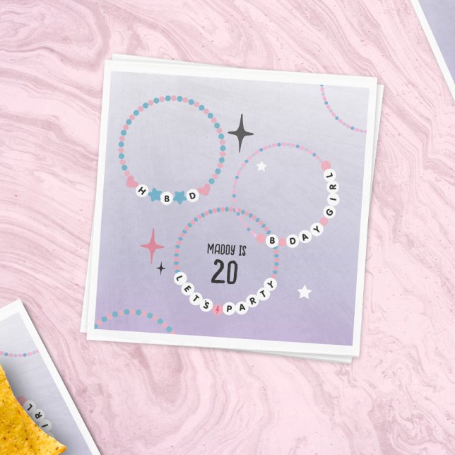 Servilleta De Papel Brazaletes de amistad Cumpleaños Púrpura (Subido por el creador)