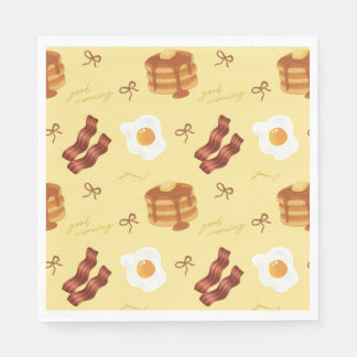 Servilleta De Papel Breakfast Brunch Theme Bacon Eggs Pancakes Pattern