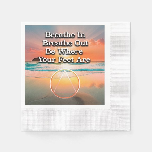 Servilleta De Papel Breathe In Breathe Out Recovery Slogan Sunrise (Anverso)