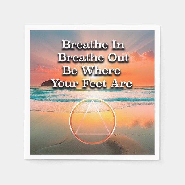 Servilleta De Papel Breathe In Breathe Out Recovery Slogan Sunrise (Anverso)