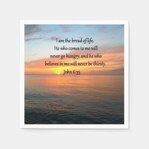 SERVILLETA DE PAPEL BREATHTAKING JOHN 6:35 DISEÑO DE SUNRISE