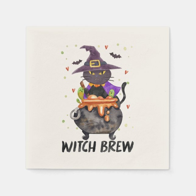 Servilleta De Papel Brecha de bruja - Bruja de gata (Anverso)