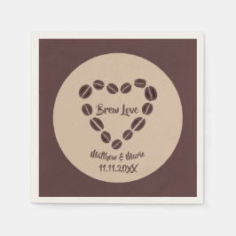 Servilleta De Papel Brew Love Coffee Bean Heart