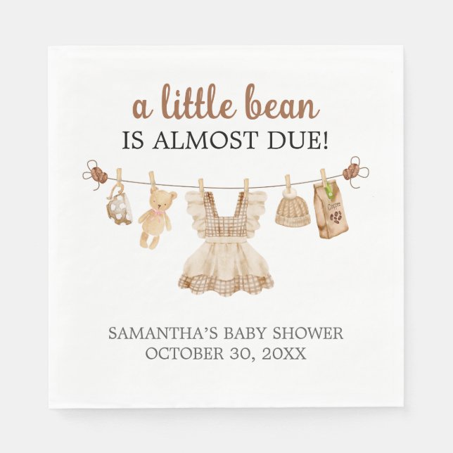 Servilleta De Papel Brewing Coffee Baby Shower (Anverso)