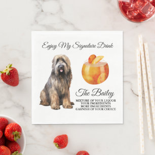Servilleta De Papel Briard Mascota Cóctel Mascota Boda de bebidas