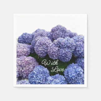 Servilleta De Papel Bridal, Baby Shower Napkins Purple, Blue Hydrangea