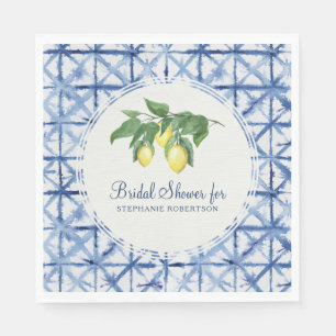 Servilleta De Papel Bridal Luncheon Citrus Lemon Foliage Shibori