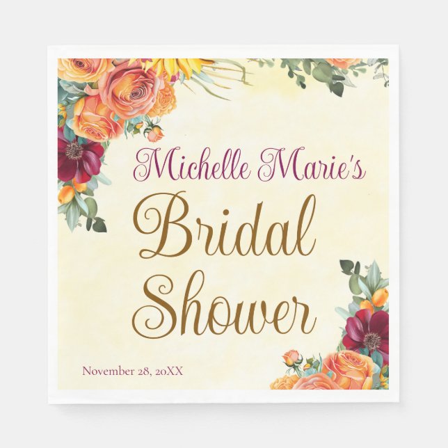 Servilleta De Papel Bridal Shower (Anverso)