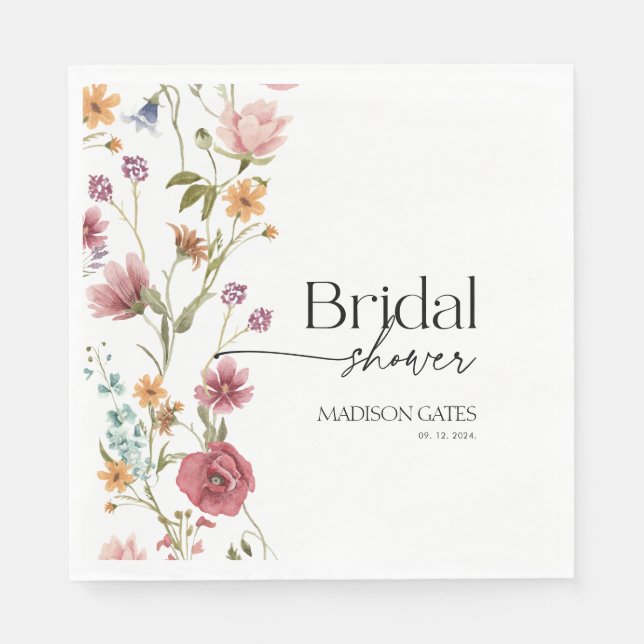 Servilleta De Papel Bridal Shower Floral (Anverso)