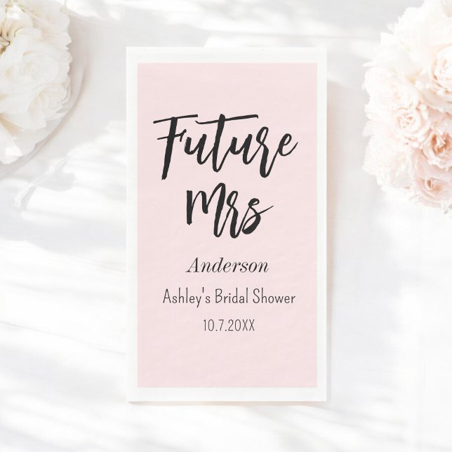 Servilleta De Papel Bridal Shower Future Sra. Rubor Pink (Subido por el creador)
