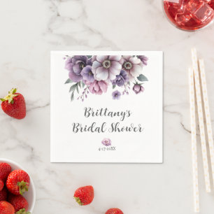 Servilleta De Papel Bridal Shower Lavender acuarela Flora