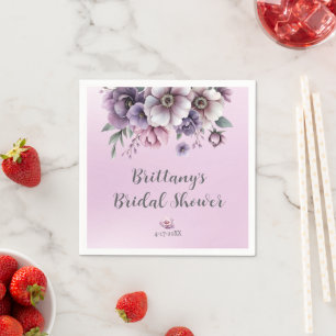 Servilleta De Papel Bridal Shower Lavender acuarela Flora