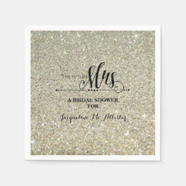 Servilleta De Papel Bridal Shower Silver Purpurina Future Sra. Modern