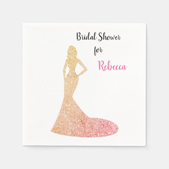 Servilleta De Papel Bridal Shower Sparkle & Shine (Anverso)