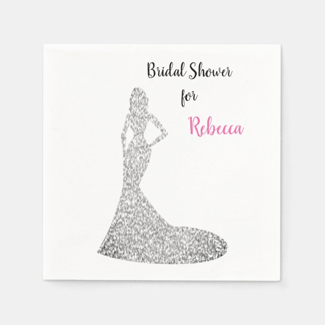 Servilleta De Papel Bridal Shower Sparkle & Shine (Anverso)