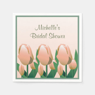 Servilleta De Papel Bridal Shower Spring Pink Tulip Coctail