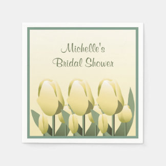 Servilleta De Papel Bridal Shower Spring Tulip Coctail Amarillo
