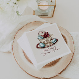 Servilleta De Papel Bridal Shower Tea Fiesta Macaroons