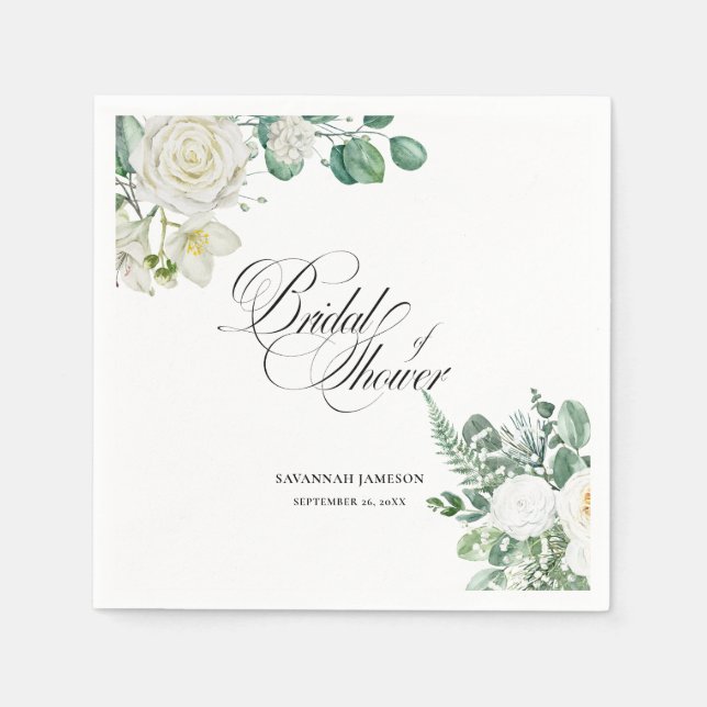 Servilleta De Papel bridal shower welcome sign, eucalyptus bridal  (Anverso)