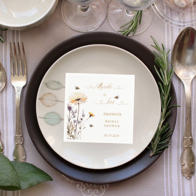 Servilleta De Papel Bridal Shower wildflowers Bride to Bee (Subido por el creador)