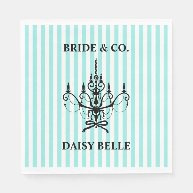 Servilleta De Papel Bride & Co. Bridal Shower Turquoise (Anverso)