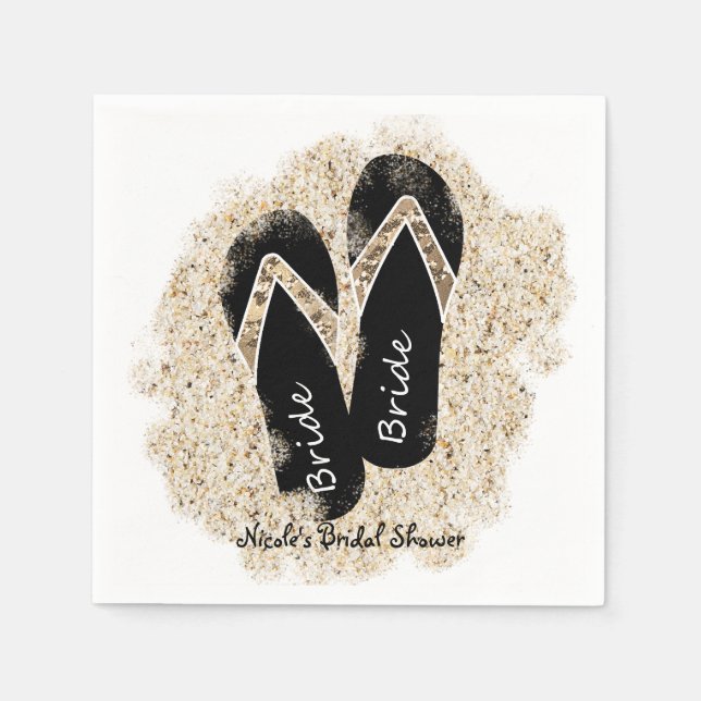Servilleta De Papel Bride Flip Flop Sandalias Verano Beach Bridal Show (Anverso)