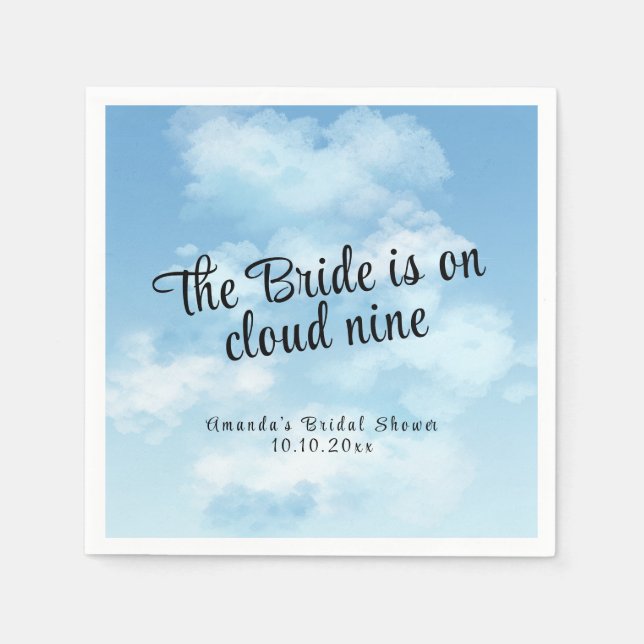 Servilleta De Papel Bride Is On Cloud Nine Bridal Shower (Anverso)