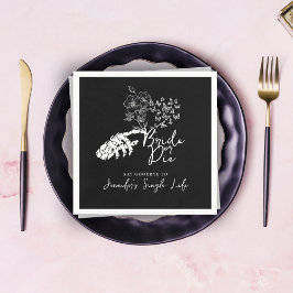 Servilleta De Papel Bride or Die Floral Gothic Bachelorette Party