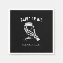 Servilleta De Papel Bride Or Die Gothic Skeleton Bachelorette Party