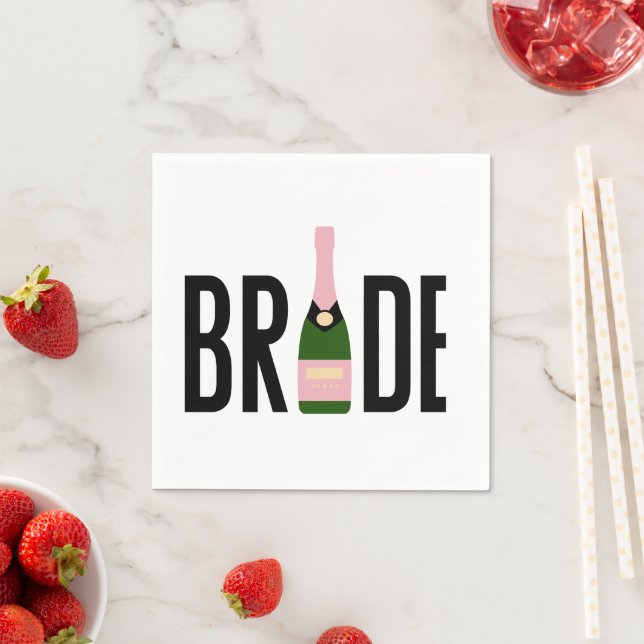Servilleta De Papel Bride Pink Champagne Bachelorette (In situ)