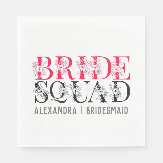 Servilleta De Papel Bride Squad | Soltera de la Fiesta de la Bachiller (Anverso)