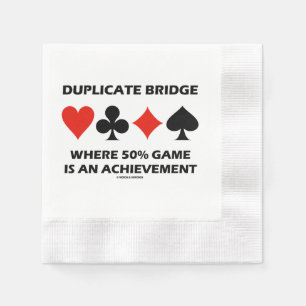 Servilleta De Papel Bridge Duplicado Donde el Juego del 50% Es un Logr