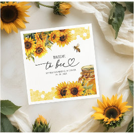 Servilleta De Papel Brigada A Bee Sunflower Bridal Shower
