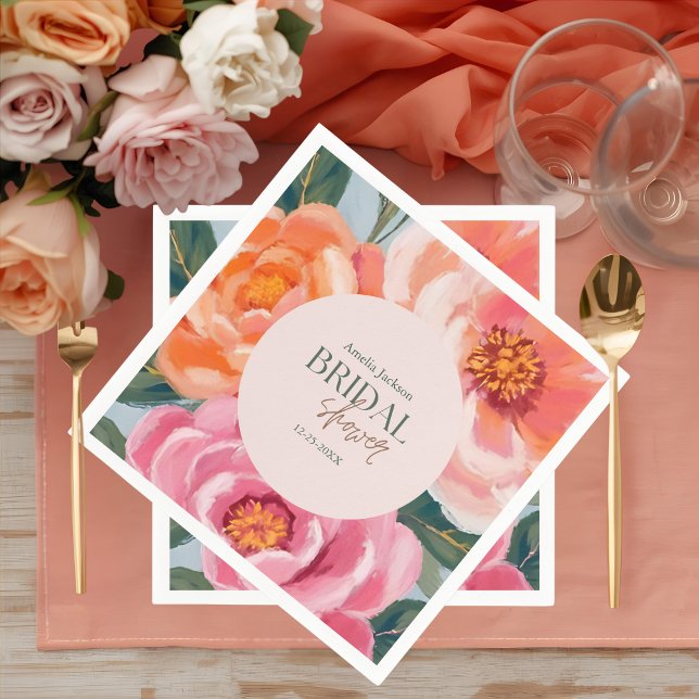 Servilleta De Papel bright and bold vibrant floral bridal shower (Subido por el creador)