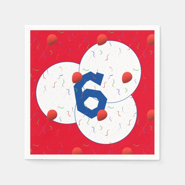 Servilleta De Papel Bright Balones y Confetti Cumpleaños (Anverso)