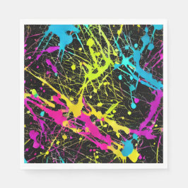 Servilleta De Papel Bright Neon Paint Splatter