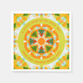 Servilleta De Papel Bright Orange Playful Green Fun Star Baby Shower