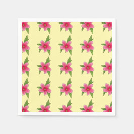 Servilleta De Papel Bright Pink Hibiscus Birday Party Napkins
