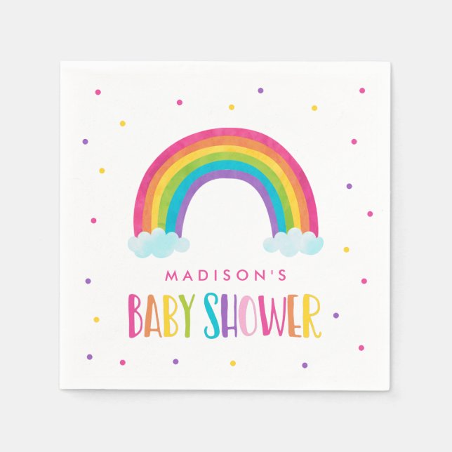 Servilleta De Papel Bright Rainbow Baby Shower (Anverso)