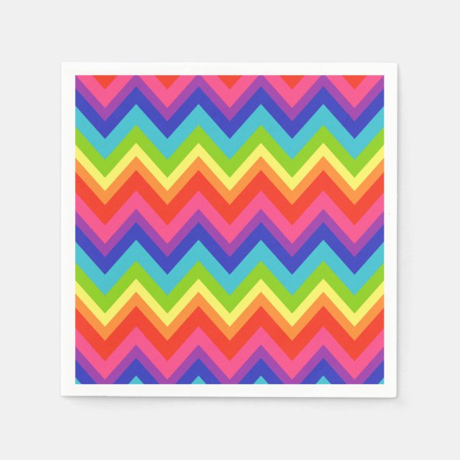 Servilleta De Papel Bright Rainbow Birthday Party Celebration Napkins (Anverso)